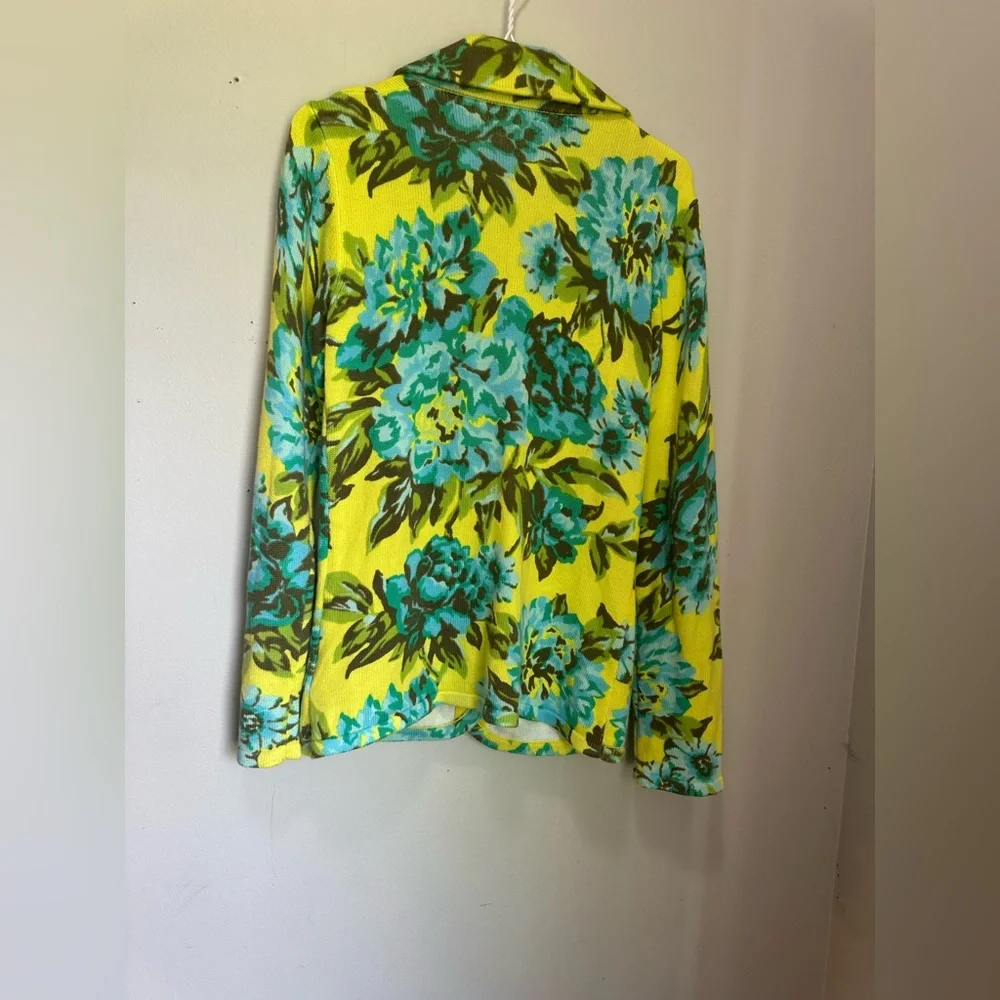Isaac Mizrahi Tropical Yellow and Blue Blazer